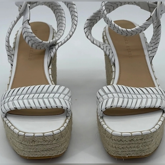 Veronica Beard Rilla Woven Leather Wedge Espadrilles SZ 9 - Picture 2 of 5